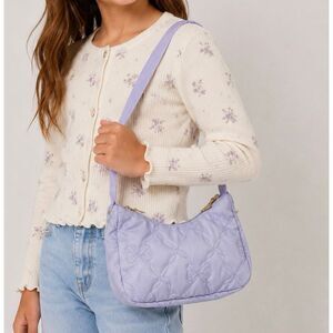 LoveShackFancy x Yoobi Lavender Quilted Bow Shoulder Bag NWT Kids